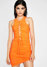 Bound N Beautiful Ruched Mini Dress