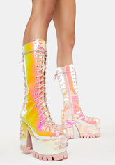 Sweet Lucid Daydream Lace-Up Boots