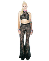Cyclone Lace Halter Top - Black