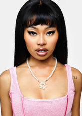 Say Less Pearl Necklace