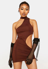 Coffee Look My Way Cut-Out Dress