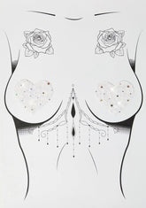 Mrs. Darcy White Sparkle Heart Pasties