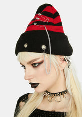 Radio Silence Striped Beanie