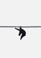 Black Unicorn Pendant Necklace