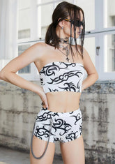 Kickdrum Tattoo Print Hot Shorts