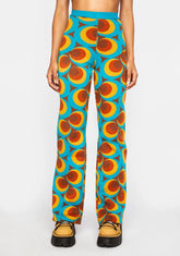 Teal Multi Wide Leg Pants