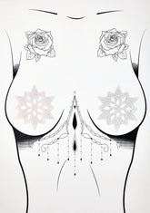 Snow White Glitter Snowflake Pasties