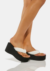 Crushpuff White Platform Flip Flops