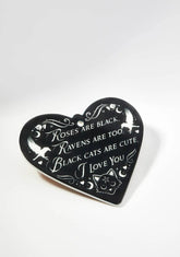 Roses Are Black Poetic Heart Trivet