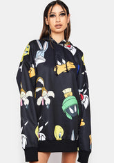 Tooning In Oversized Graphic Hoodie