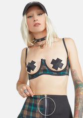 Saved By The Bell Plaid Bra Top