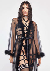Surface Level Marabou Mesh Robe