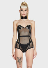 Top Drawer Fishnet Corseted Bodysuit