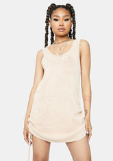 Don't Dare Me Knit Ruched Mini Dress