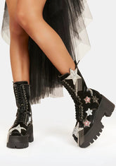 Mystic Superstar Liquid Velvet Platform Boots