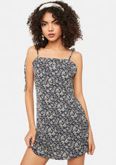 Sunset Cheer Floral Tie Strap Mini Dress