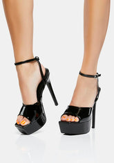 Black Just Kidding Platform Heels