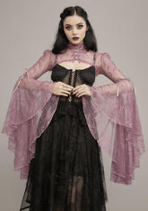 Mauve Dusk Before Dawn Lace Shrug