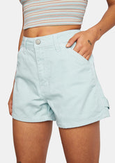 Blue Fade High Rise Carpenter Shorts