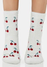 Cozy Cherries Crew Socks
