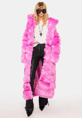 Luxe Jenny Pink Faux Fur Coat