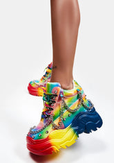 Rainbow Space Candy Platform Sneakers