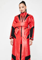 Red Motocross Long Coat
