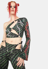 X-Static One Shoulder Tie Top