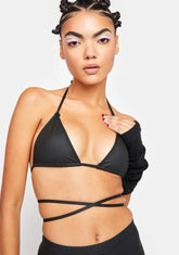 Dark Power Hour Wrap Bra Top