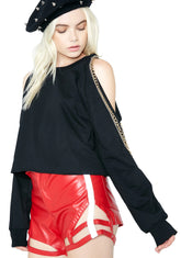 Death Stare Cut-Out Chain Sweater