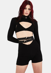 Buckle Up Knit Romper