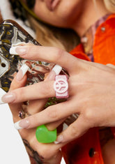 Peace Out Glitter Ring