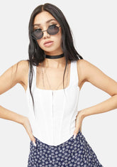 Ivory Down For It Corset Top