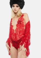 Cherry Ravishing Reverie Lace Robe Set