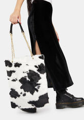 Cow Print Fluffy Bag