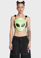 Come In Peace Alien Bra Top