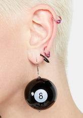 Corner Pocket 8 Ball Earrings