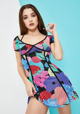 Squeeze The Day Fruit Print Mesh Dress