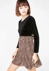 Vintage 90s Velvet And Leopard Dress