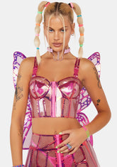 Fairy Butterfly Supreme Holographic Bustier Top