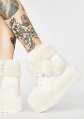 Pink Icy Baby Fuzzy Boots