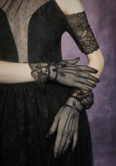 Midnight Forgotten Shadow Lace Gloves