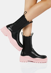 Pink Ghosted Wavy Ankle Boots