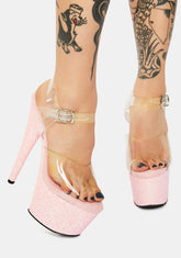 Time After Time Platform Glitter Heels