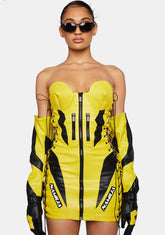 Yellow Moto Cone Dress