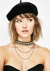 Midnight Lipstick Lullaby Velvet Beret