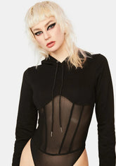 Noir Fashion Fearless Hoodie Bodysuit