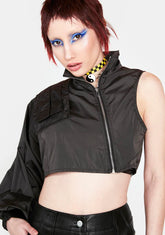 Immaterial One-Sleeve Crop Jacket