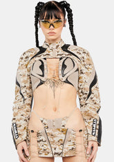 Desert Camo Moto Choker Jacket
