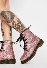 Pink 1460 Farrah Glitter Boots